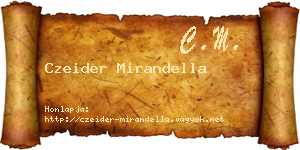 Czeider Mirandella névjegykártya