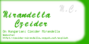 mirandella czeider business card